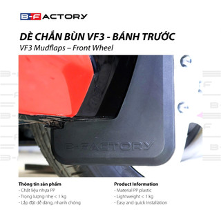 Dè chắn bùn cho xe Vinfast BF VF3 B-Factory - Sản phẩm chính hãng