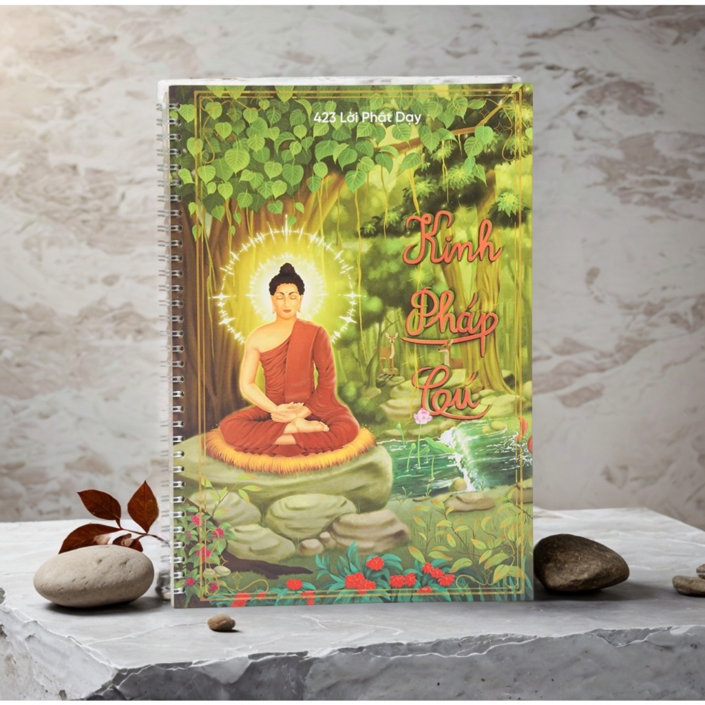 Sổ Chép Kinh Pháp Cú  - In Chữ Mờ  - Giấy ngả vàng  - Kích Thước A4