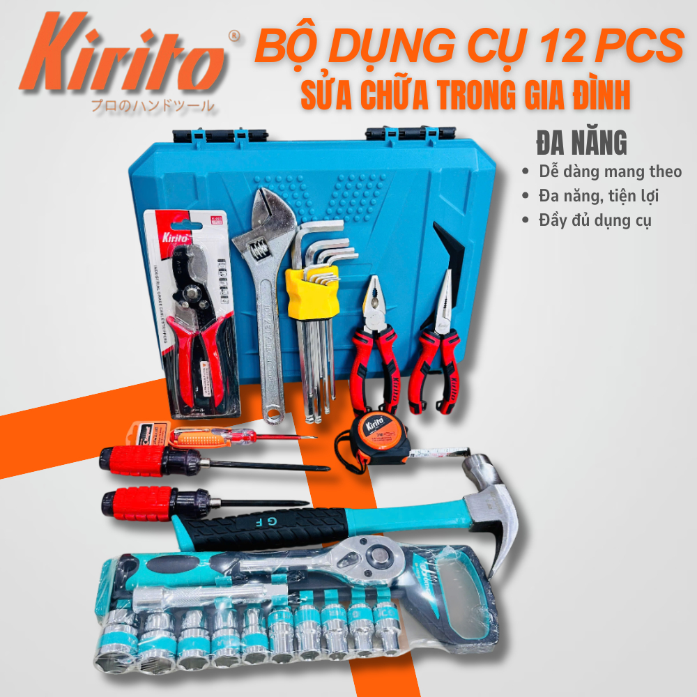 Bộ Dụng Cụ 12 Chi Tiết – Sửa Chữa Trong Gia Đình, Đa Năng, Tiện Lợi