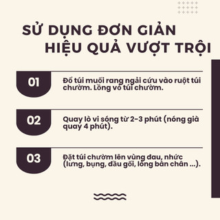 Muối biển rang ngải cứu chườm lưng, đầu gối, cổ và lòng bàn chân giảm đau lưng, đau cơ xương khớp