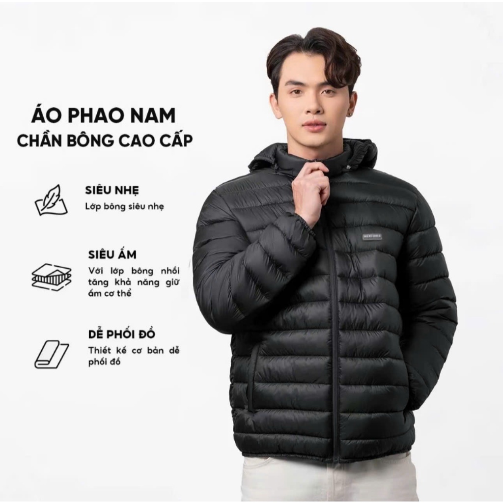 Áo Phao Nam Siêu Nhẹ Siêu Ấm Dày 3 Lớp 4 Túi - Áo Phao Rét Mùa Đông Có ...