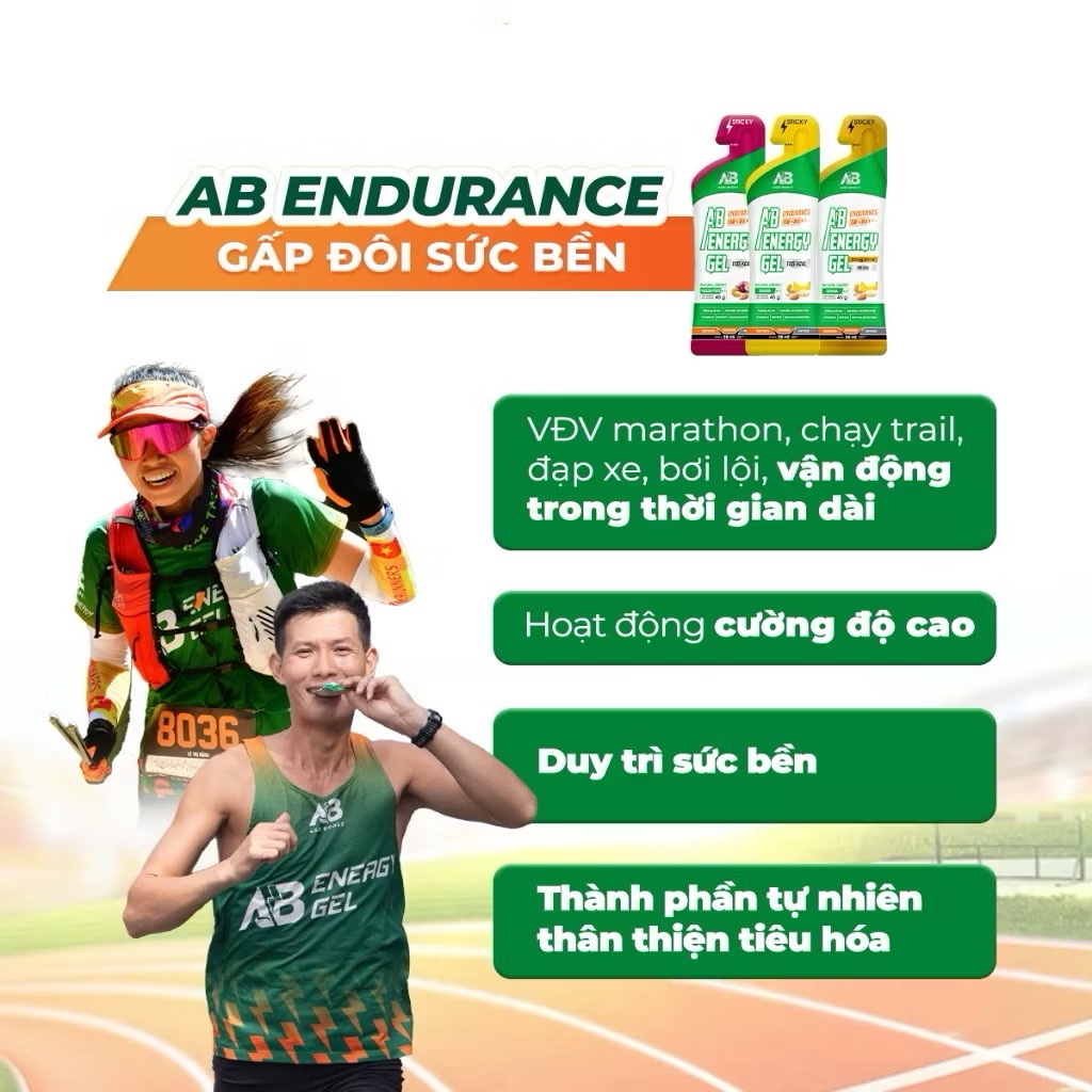 [Mua 6 tặng 1] Gel Năng Lượng Chạy Bộ AB NUTRITION AB 45g Hỗ Trợ Bền Bỉ Cho Người Chơi Thể Thao