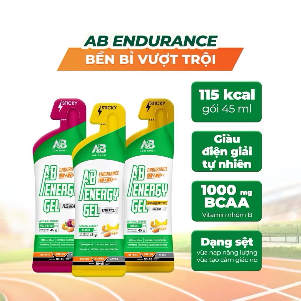 [Mua 6 tặng 1] Gel Năng Lượng Chạy Bộ AB NUTRITION AB 45g Hỗ Trợ Bền Bỉ Cho Người Chơi Thể Thao