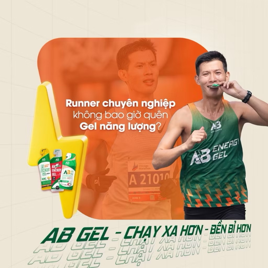 [Mua 6 tặng 1] Gel Năng Lượng Chạy Bộ AB NUTRITION AB 45g Hỗ Trợ Bền Bỉ Cho Người Chơi Thể Thao