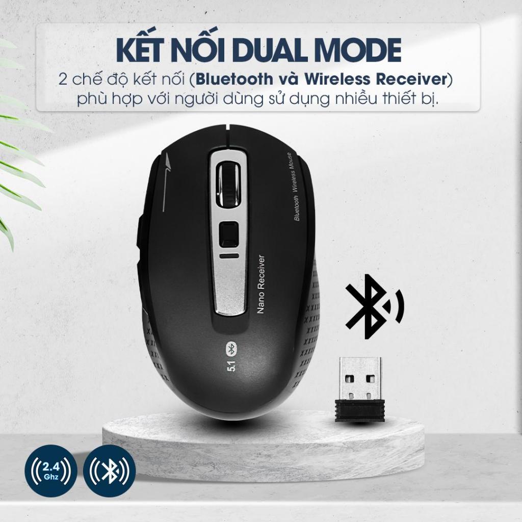 Chuột Bluetooth 4.0 Tích Hợp Kết Nối Receiver ZADEZ M-350 - 1600DPI Cảm Biến PixArt, Tiết Kiệm Pin