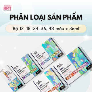 [Hỏa tốc HCM] Màu Acrylic Tông Màu Pastel Mont Marte - Bộ 12/18/24/36/48 Màu x 36ML