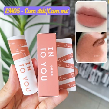 Son kem bùn & má hồng Into You mịn môi lâu trôi thỏi 2g EM05 - Cam đất/Cam nude/Cam mơ