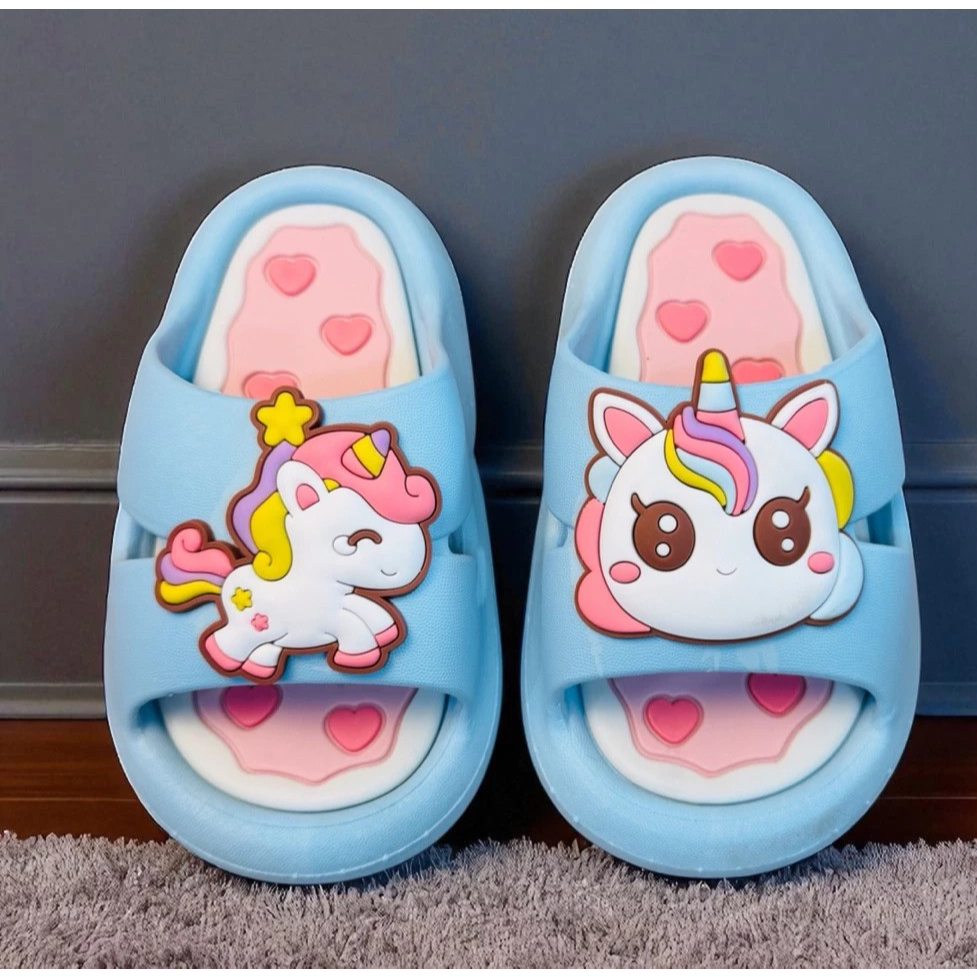 Dép bánh mì thời trang cho bé gái hoạt hình ngựa pony siêu mềm êm chân