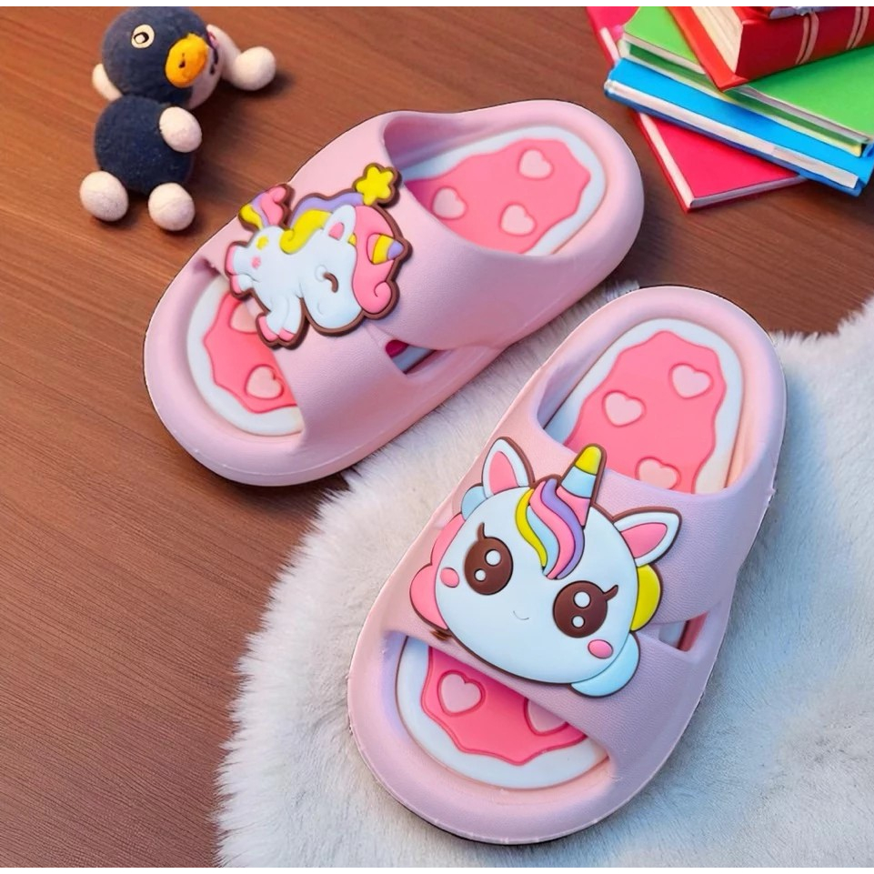 Dép bánh mì thời trang cho bé gái hoạt hình ngựa pony siêu mềm êm chân