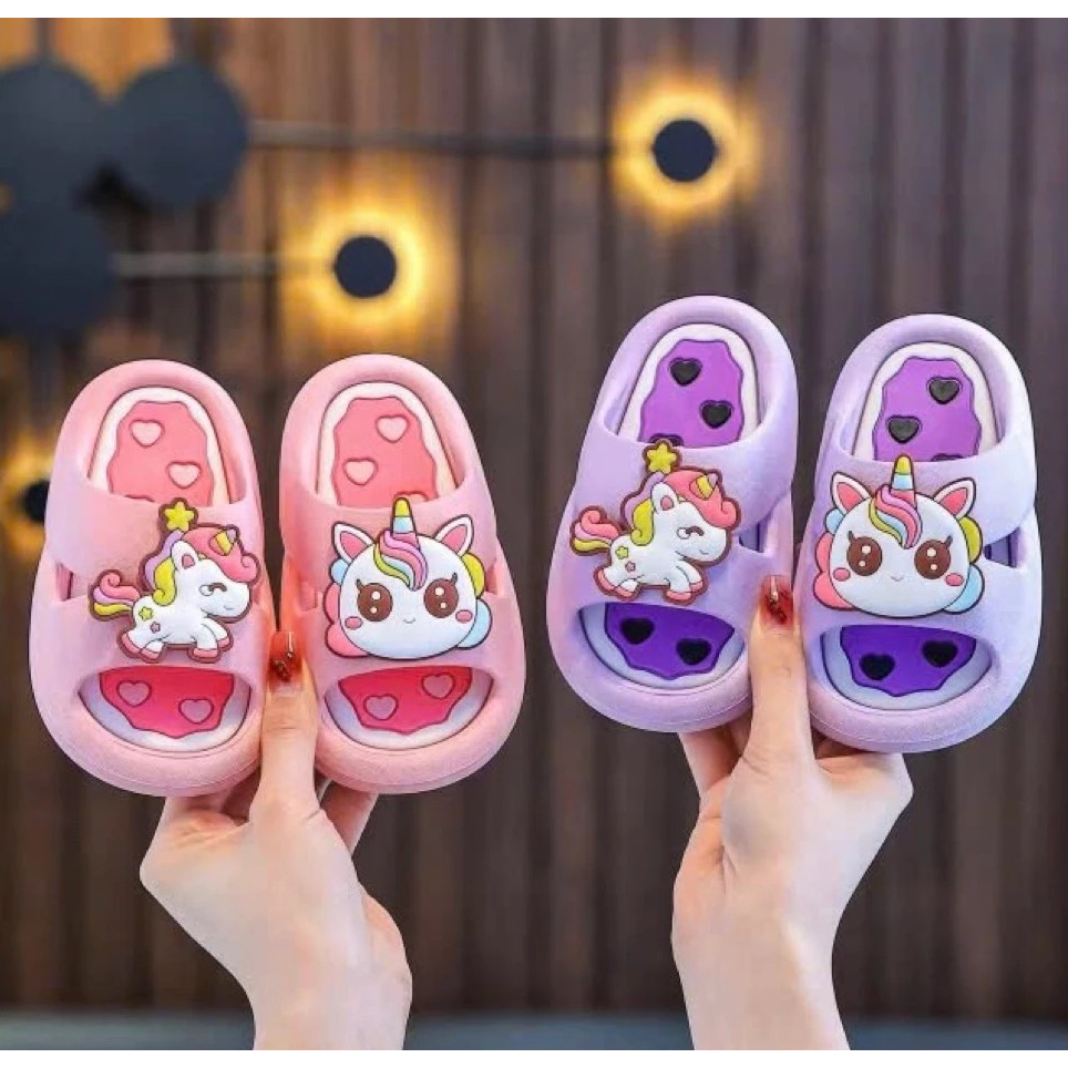 Dép bánh mì thời trang cho bé gái hoạt hình ngựa pony siêu mềm êm chân