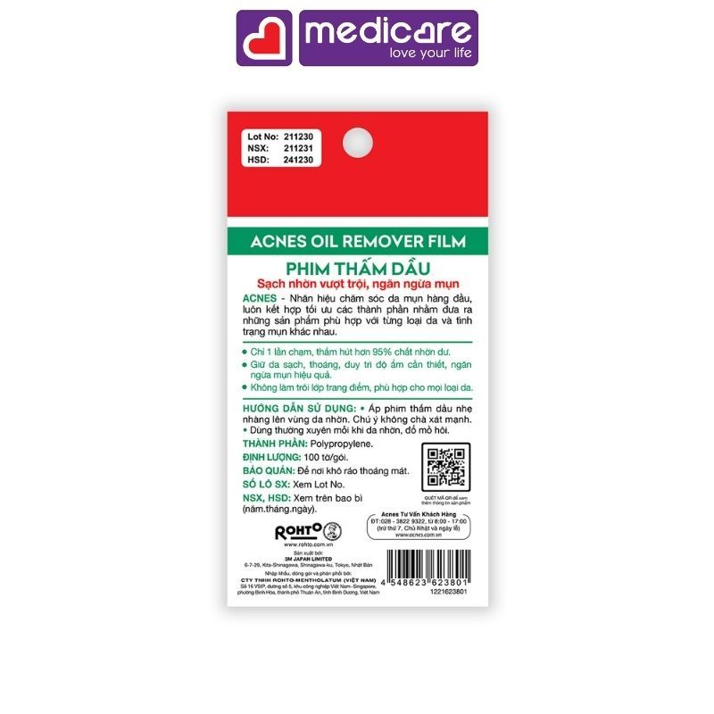 Phim thấm dầu ACNES Oil Remove