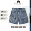 Quần Short Nam Túi Hộp Màu Xanh Retro WHY.NOT - Quần Short Jean Nam Retro Cargo Short