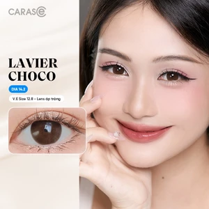 Kính áp tròng khoá ẩm 1 Ngày Màu Nâu Trầm CARASE, Lens cận LAVIER CHOCO