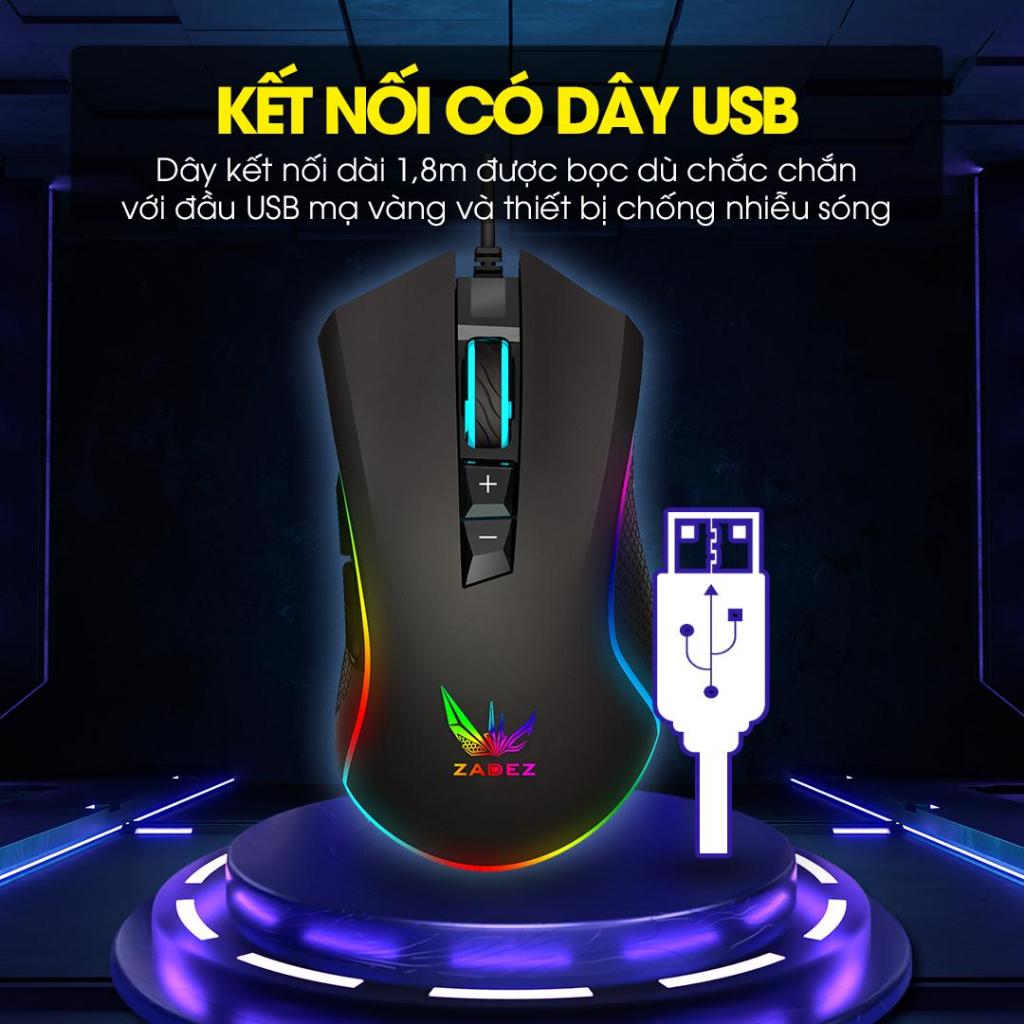 Chuột Gaming Có Dây ZADEZ GT-615M - Cảm Biến PixArt PMW3327, Chuốt Gaming Cao Cấp 12.000 DPI