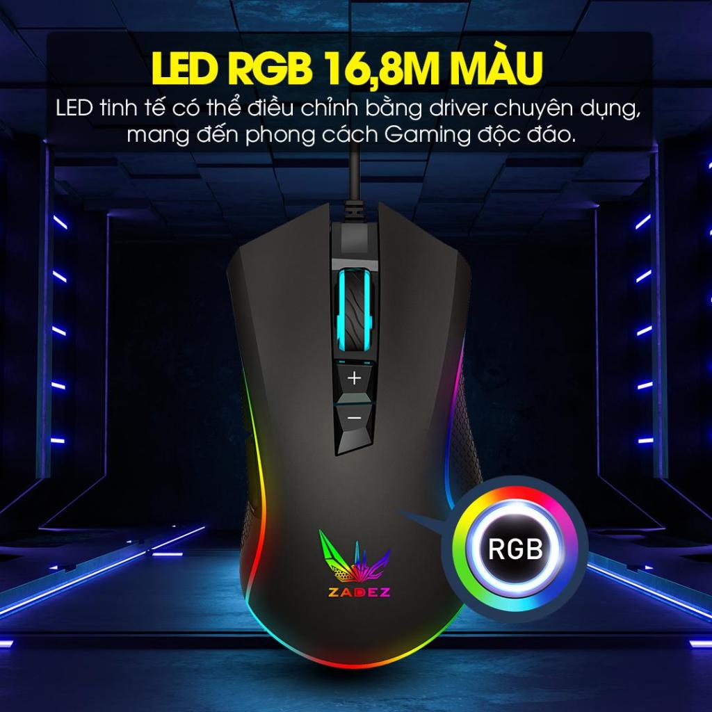 Chuột Gaming Có Dây ZADEZ GT-615M - Cảm Biến PixArt PMW3327, Chuốt Gaming Cao Cấp 12.000 DPI