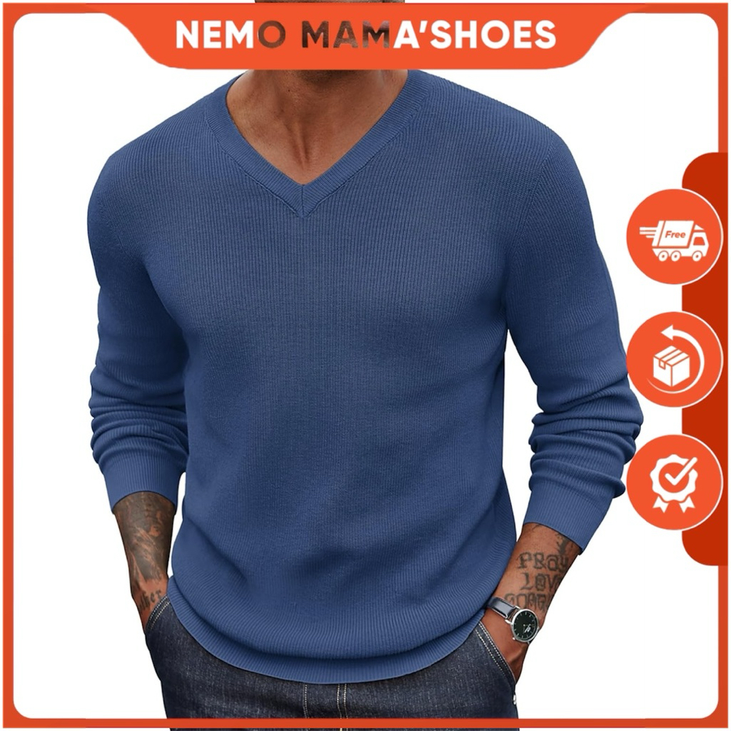 FREDY ÁO LEN XANH CỔ V NAM NỮ LEN MỎNG MÁT (Q211114058)