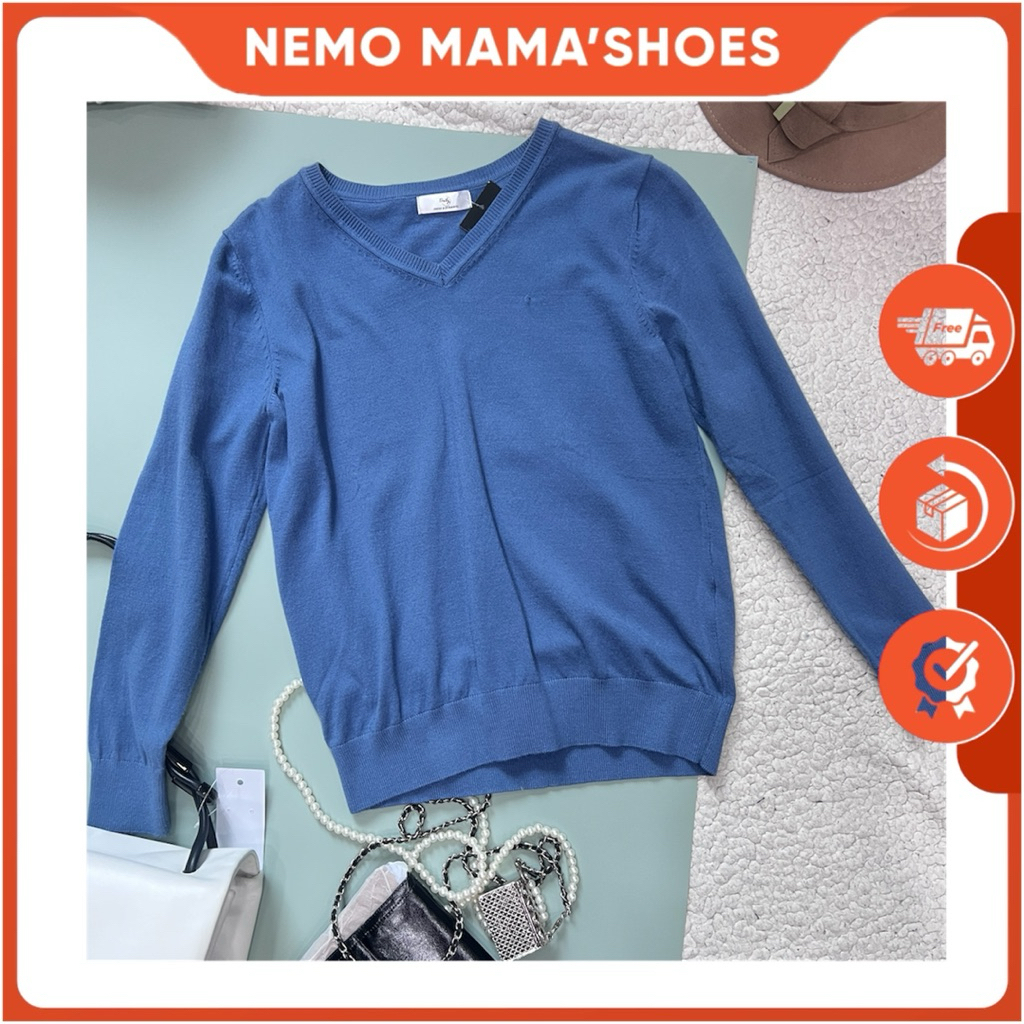 FREDY ÁO LEN XANH CỔ V NAM NỮ LEN MỎNG MÁT (Q211114058)