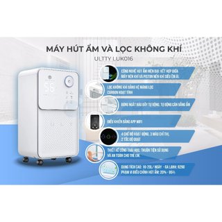 Máy Hút Ẩm & Lọc Không Khí ULTTY LUK016, HERCULES Giải Pháp Cho Những Ngày Nồm Ẩm, Khử Khuẩn Nấm Mốc