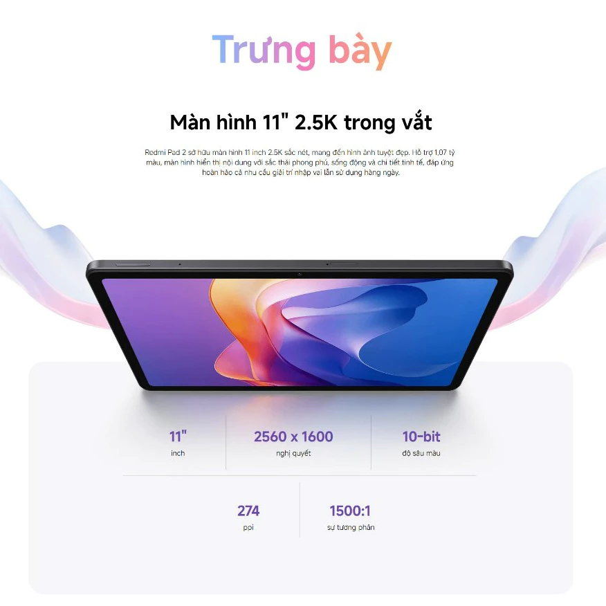 Máy Tính Bảng Xiaomi Redmi Pad 2 Wifi 4/128GB - 6/128GB - 8/256GB Chính Hãng BH 18 Tháng
