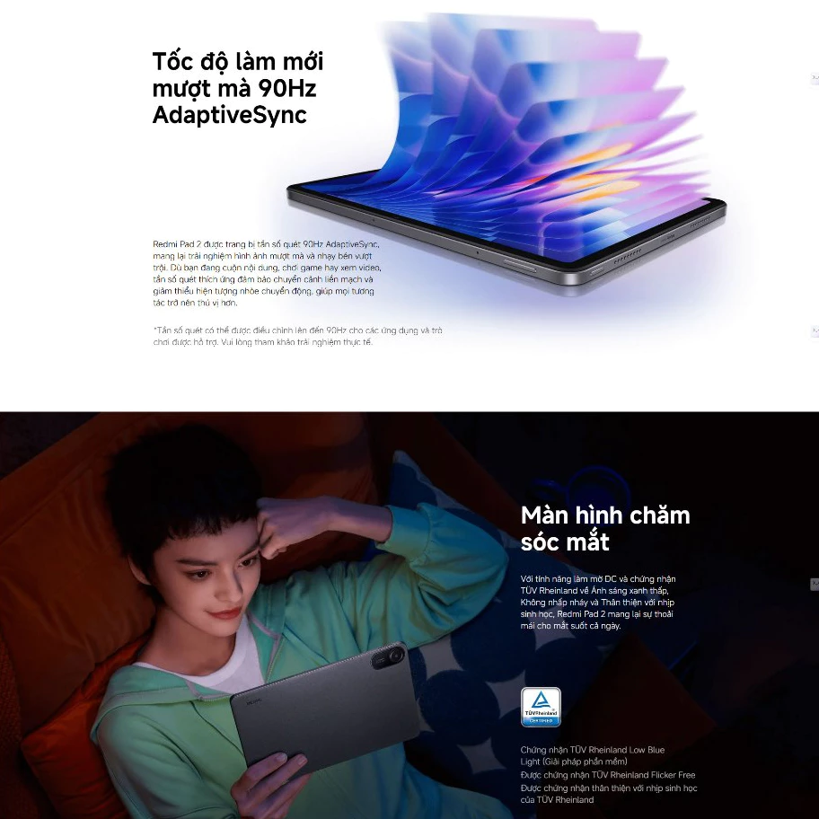 Máy Tính Bảng Xiaomi Redmi Pad 2 Wifi 4/128GB - 6/128GB - 8/256GB Chính Hãng BH 18 Tháng