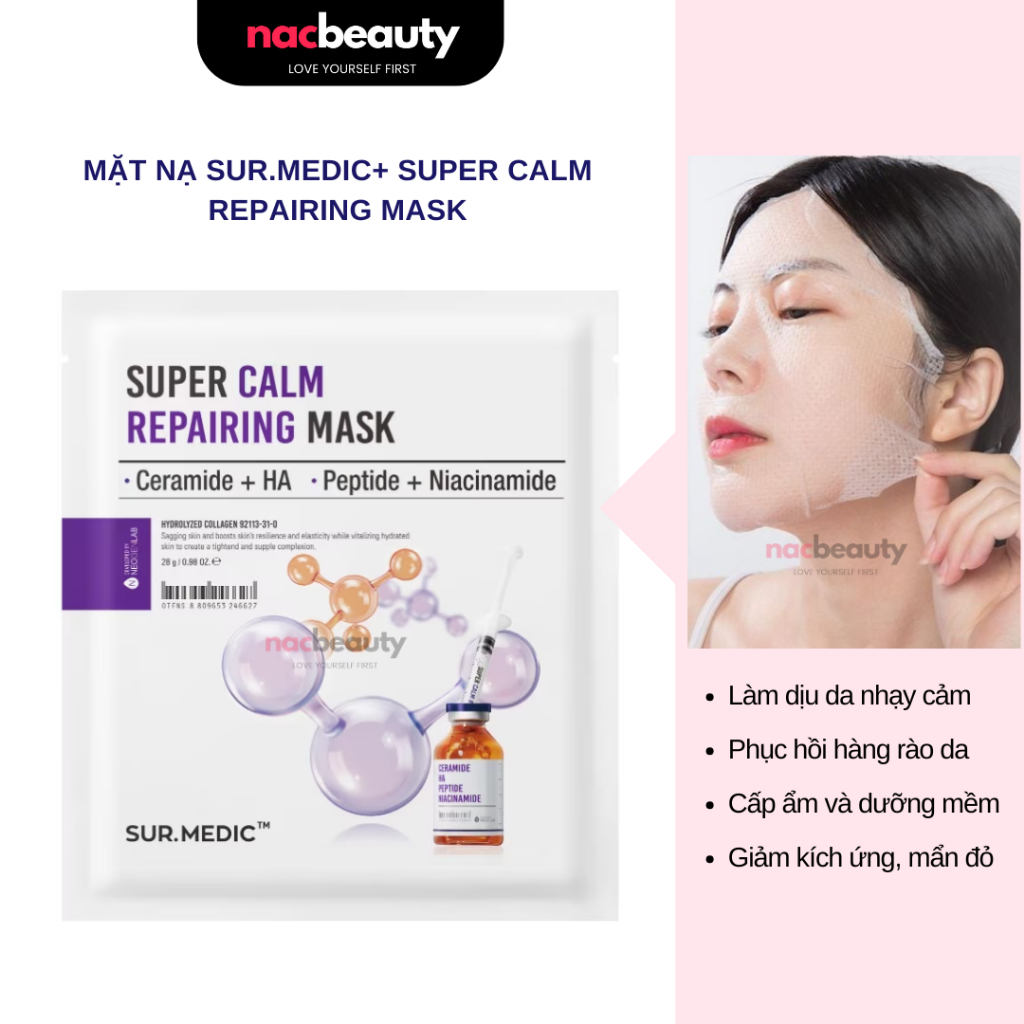 Mặt Nạ Sur.Medic+ Phục Hồi Làm Dịu Da Cấp Tốc SurMedic Super Calm ...