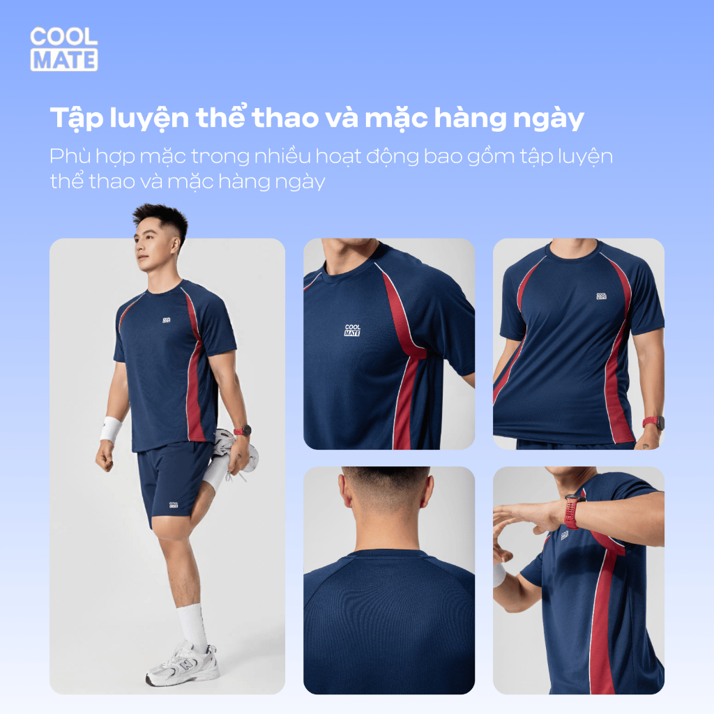[TẶNG SRM OXY]Set đồ thể thao Pickleball Áo thun Teamwear Flexline Active Quần Promax thấm hút tốt Coolmate