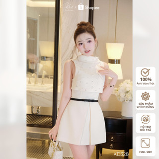 Đầm tweed ánh kim phối sequin lấp lánh, phong cách tiệc tùng sang trọng Khiết Style KD328