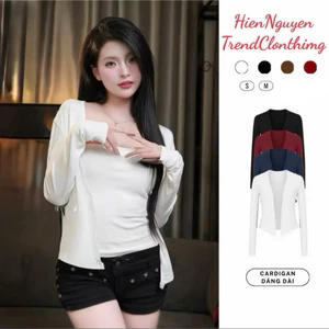 Áo Khoác Cardigan Trơn Không Cúc - Kiểu Basic Mặc Ngoài Dễ Phối Đồ , Nhiều Màu
