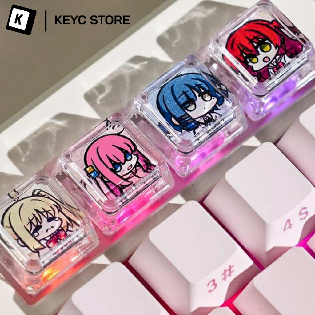Keycap Bocchi The Rock Trong Suốt | Custom bàn phím| Keycap chính hãng ...