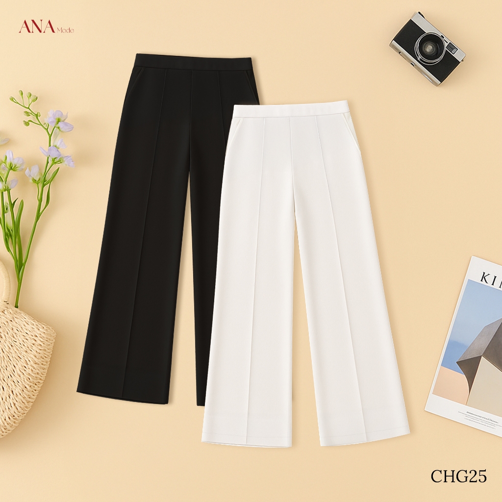 Quần Dài Dáng Suông Trung Niên ANA Mode Chất Liệu Sẹc Hàn Thanh Lịch Đi Chơi Quà Tết Tặng Mẹ QD25CHG25