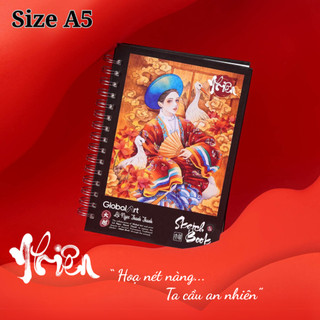Sổ Vẽ Đa Chất Liệu GLOBAL ART 230gsm Sketchbook A4 A5 30 Tờ Phác Thảo Giấy Không Kỵ Tẩy Dùng Màu Nước, Acrylic, Gouache