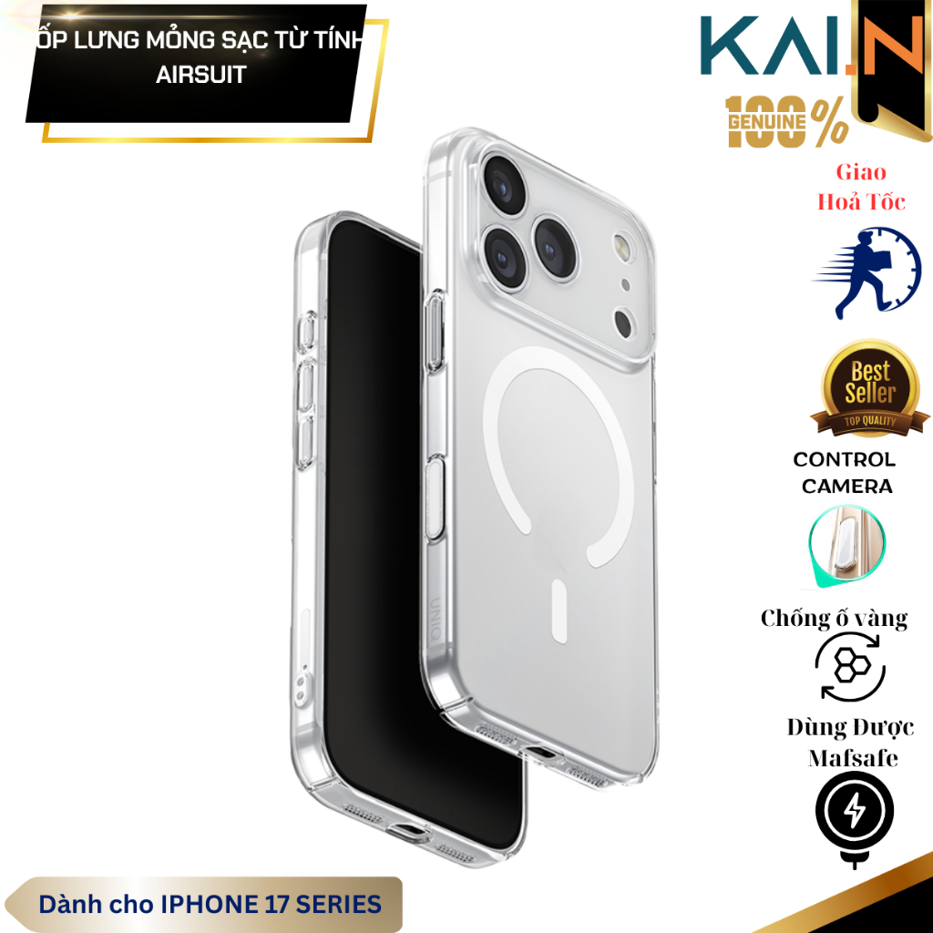 [Iphone 17] Ốp Lưng Siêu Mỏng Sạc Từ Tính cho Iphone 17 Series UNIQ