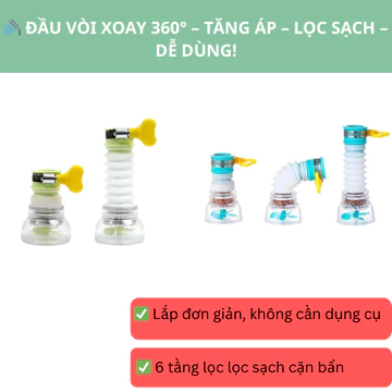 [vln] Đầu lọc nước tại vòi, Lọc nước tại vòi, 6 tầng lọc 7 Tầng Lọc Khử Mùi Khử Khuẩn Siêu Sạch Cặn Bẩn