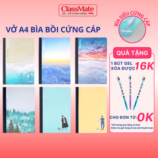 Vở A4 Bìa Bồi Cứng Cáp 70gsm Classmate 200/260/300 Trang, Sổ Giáo Án A4 May Dán Gáy Kẻ Ngang Caro Giấy Dày