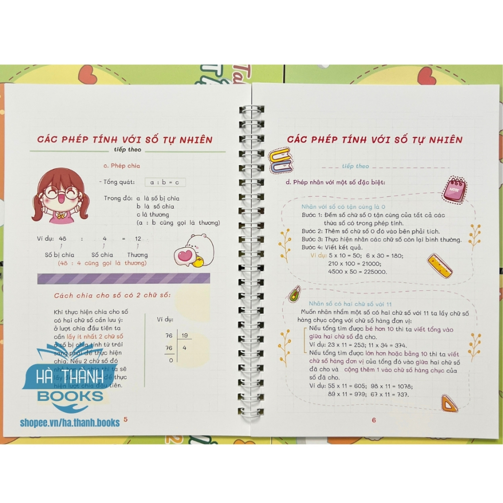 Sổ tay take note Toán lớp 4 – Tóm tắt công thức, kiến thức trọng tâm, ôn thi hiệu quả, học tốt Toán