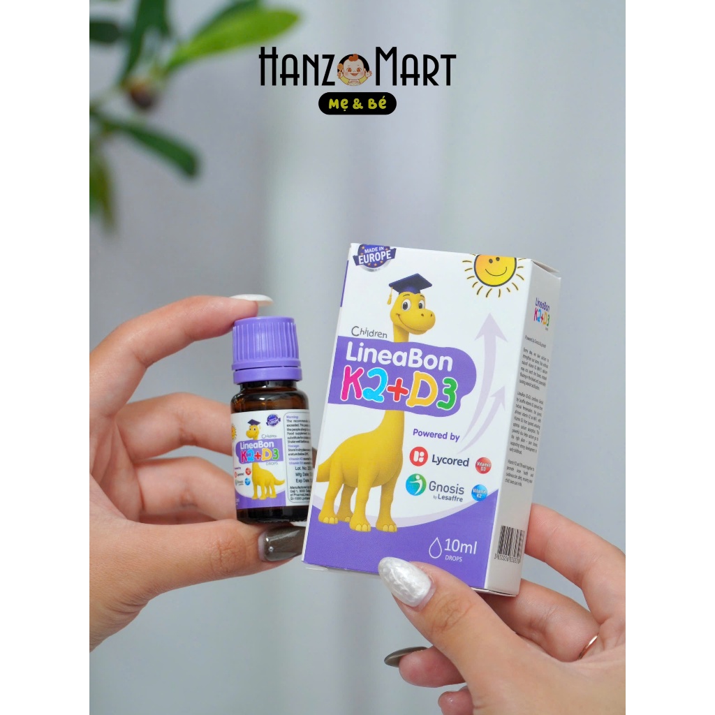 Combo 2 lọ Lineabon K2 D3 bổ sung vitamin D3 K2 giúp tăng hấp thu canxi cho trẻ - tặng quà