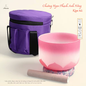 Chuông Ngọc Thạch Anh Hồng Kèm túi - CXNP88