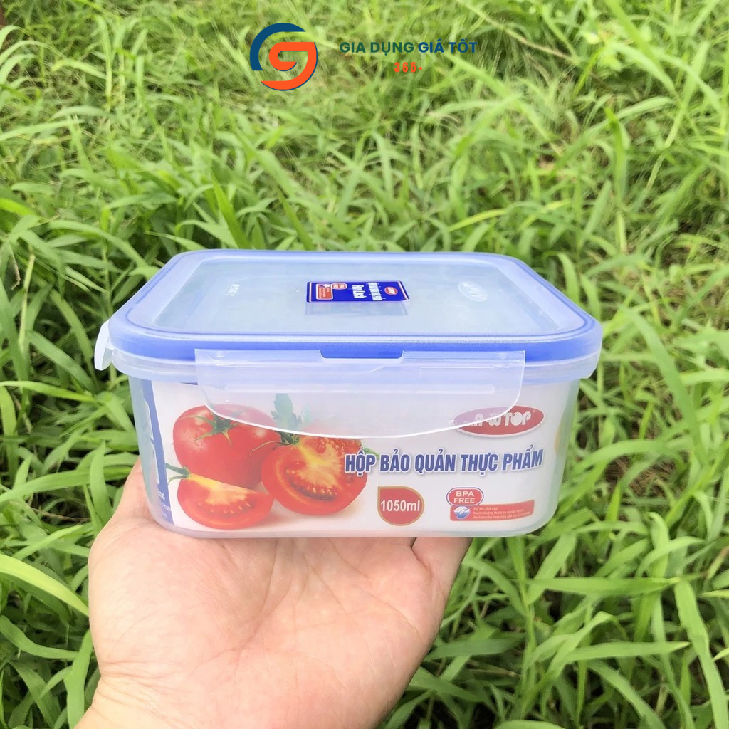 Bộ 2 hộp đựng thực phẩm Song Long có nắp kín hơi - hộp bảo quản đồ ăn tủ lạnh, mang cơm tiện lợi
