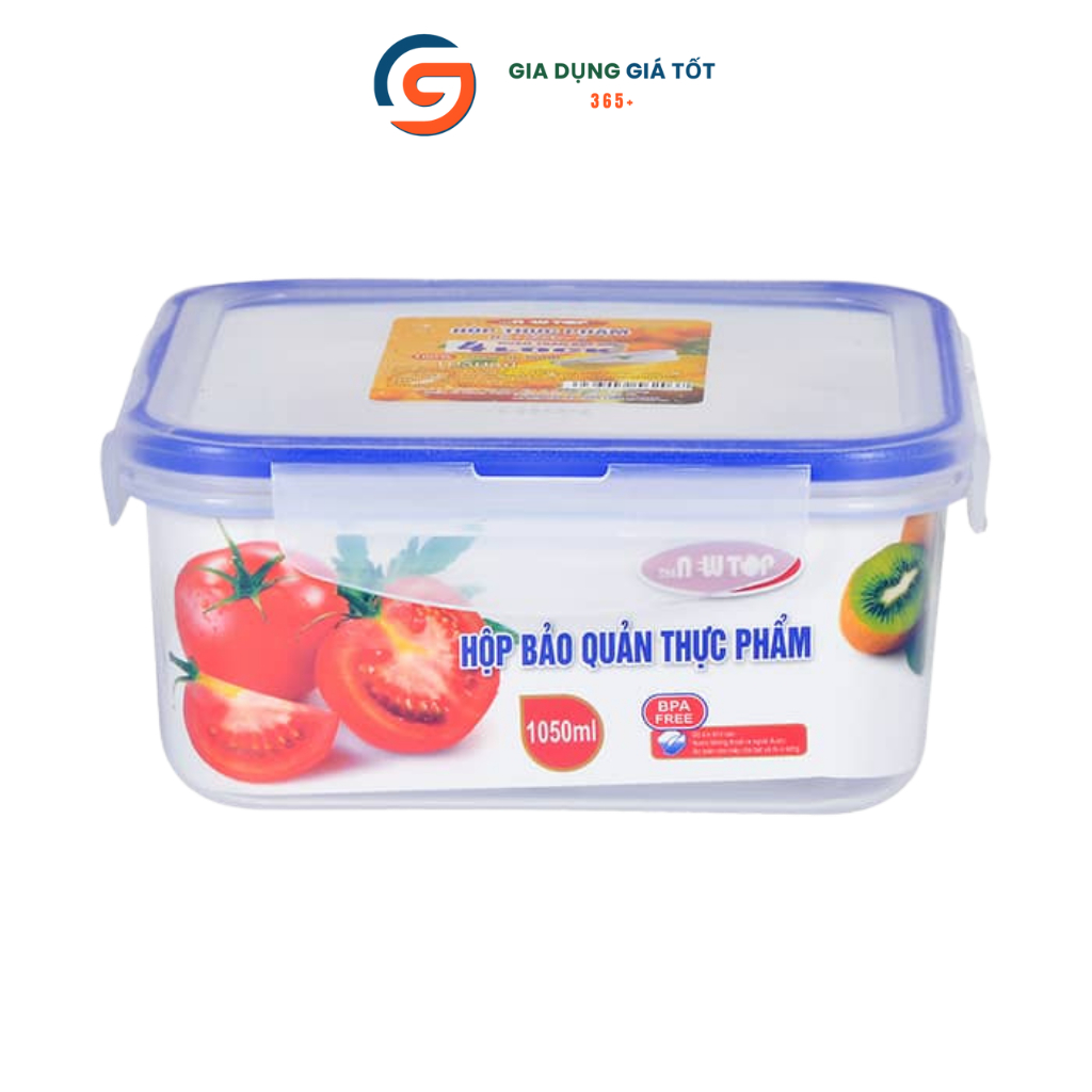Bộ 2 hộp đựng thực phẩm Song Long có nắp kín hơi - hộp bảo quản đồ ăn tủ lạnh, mang cơm tiện lợi