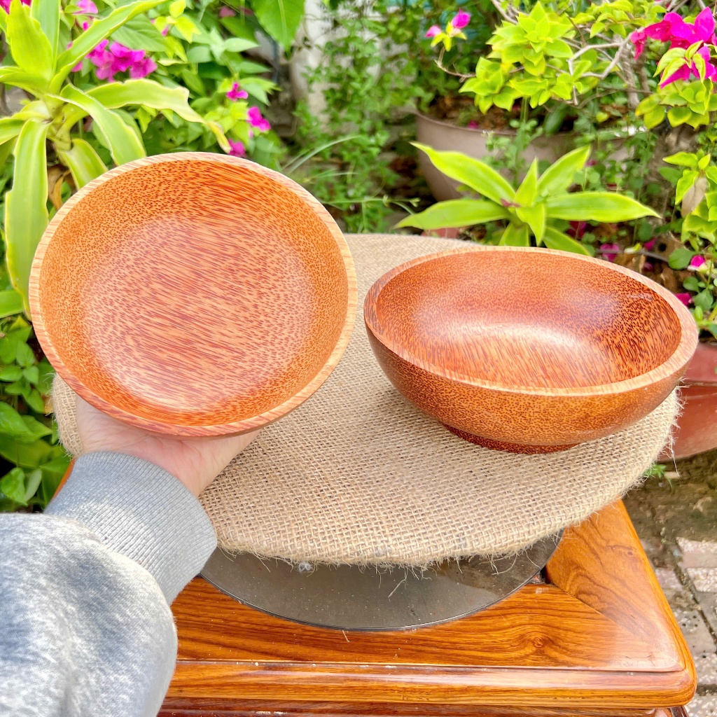 Tô Tròn Gỗ Dừa Đa Năng Cao Cấp, Dùng Trong Nhà Bếp, Spa, Đựng Đồ Khô, Trái Cây, Đắp Mặt Nạ – KIM TỨ Thủ Công Bến Tre