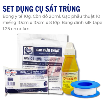 Cồn đỏ Povidon Iod Sát Trùng Vết Thương (Bông Y Tế, Gạc Phẫu Thuật, Cồn Đỏ Povidon, băng dính y tế)