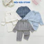 Bộ dài tay len lông xù, len tăm đũa cổ cao giữ ấm cho bé trai bé gái 5-15kg co giãn 4 chiều - Đậu Đậu Store