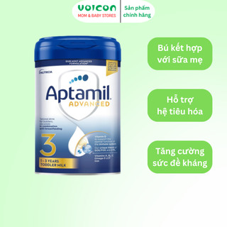 Sữa Aptamil Advanced Anh số 1/2/3 (800g) - bú kết hợp sữa mẹ, hỗ trợ tiêu hóa, đề kháng