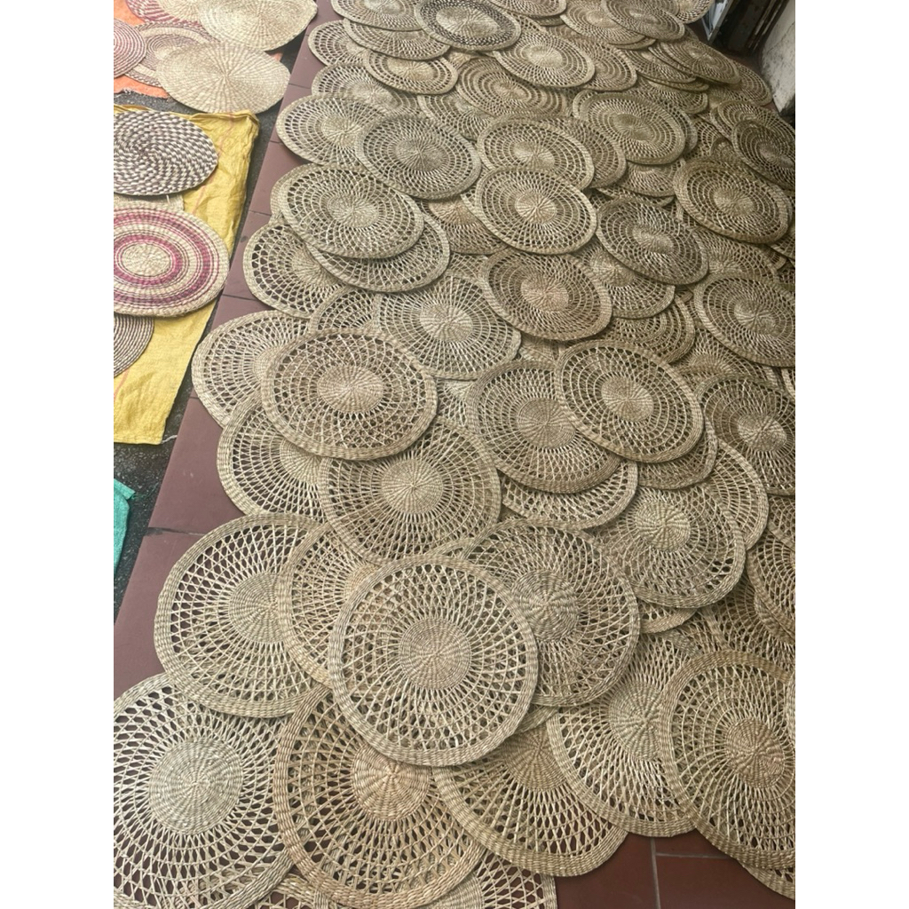 Thảm cói , tấm lót cói lót bàn ăn , lót bình hoa , treo tường oDecor