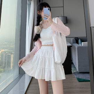 Chân váy ngắn xếp tầng chất đũi xốp cạp chun dáng chữ A phong cách Hàn 3 màu VANISA CV024