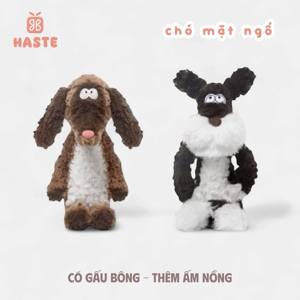Gấu Thú Bông Puppy Cún Chó Schnauzer Chó Siêu Ngố Lông Xù Siêu Mềm Mịn Siêu Dễ Thương