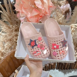 👠👠👠Dép sục rọ siêu xinh nhẹ êm ( tặng charm màu hồng ngẫu nhiên) size nhỏ