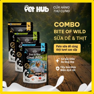 Hộp 12 Gói Pate Bite of Wild Túi 70G Pate - Công Thức Sữa Dê Giàu Đạm, Ít Béo Cho Mèo