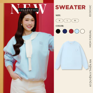 Áo Sweater Nỉ ECOCHIC Chất Liệu Nỉ Bông Dày Hình In Lụa Cao Cấp Chính Hãng Nhiều Màu B106