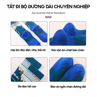 Vớ Trekking tất leo núi nữ chống trượt len lông cừu Merino Wool chống phồng rộp chân kháng khuẩn tự nhiên
